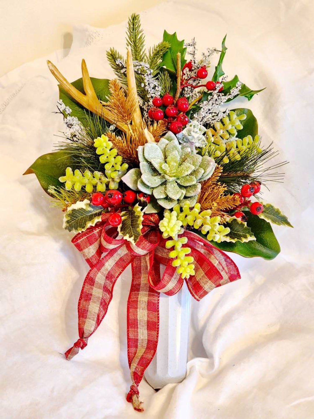 Mausoleum Graveside Christmas Arrangement Ready to Ship Etsy