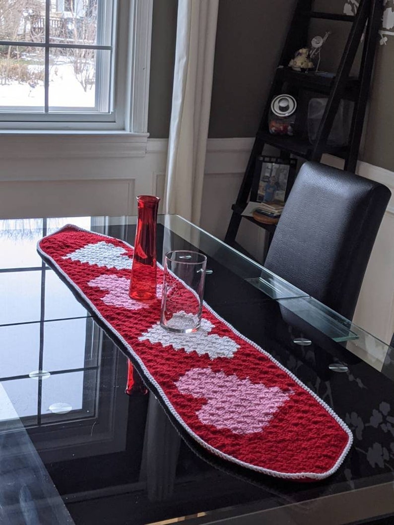 Valentines Day Table Runner With Hearts | Valentines Day Decor ...