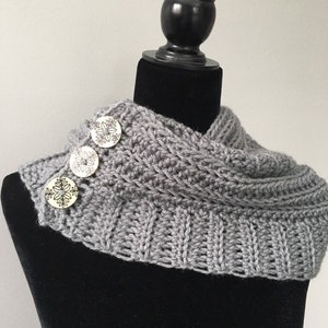 Crochet Button Scarf |Andy Button scarf |scarf | handmade | crochet |loop | infinity scarf | shawl