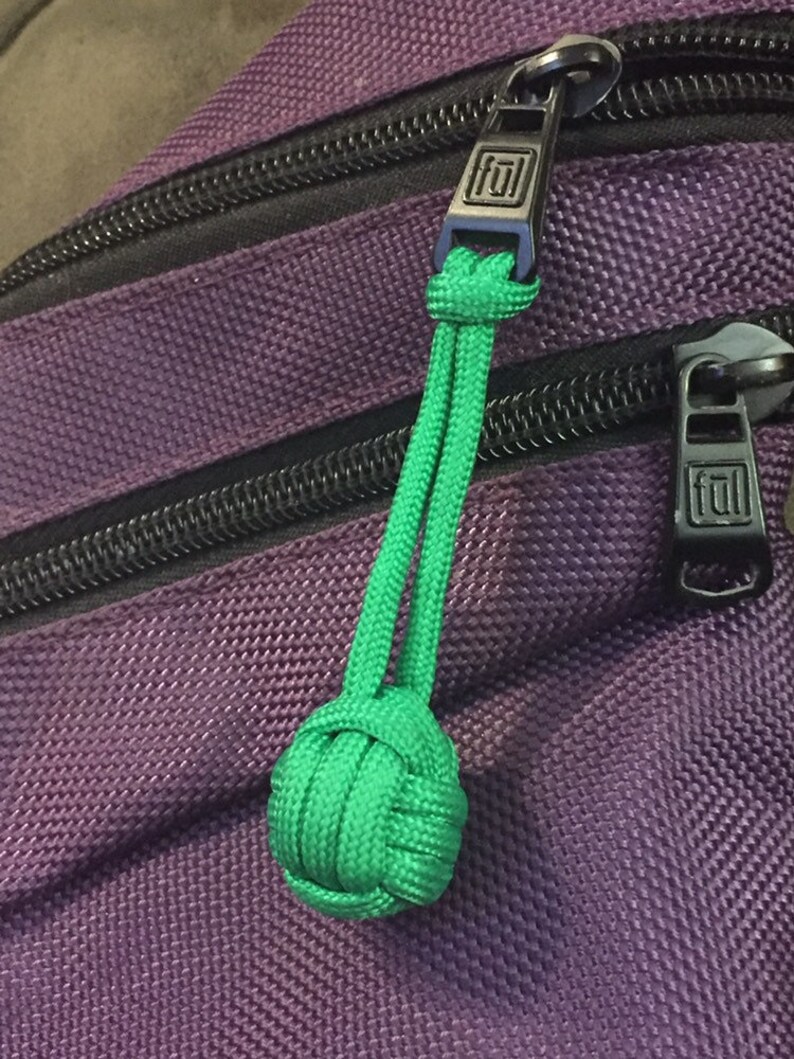 3 Zipper pulls key fob Monkey fist Paracord Zipper pull Etsy