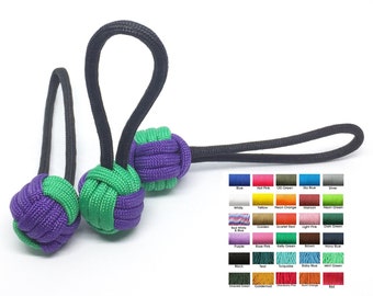 3,2,1 Zipper pulls, keychain Monkey fist zipper pull,Paracord Zipper pull, Volleyball zipper pull volleyball  keychain