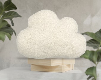 Oreiller en forme de nuage écru, oreiller tipi, oreiller pour chambre de bébé écru, coussin moelleux, oreiller décoratif pour salon, coussin peluche