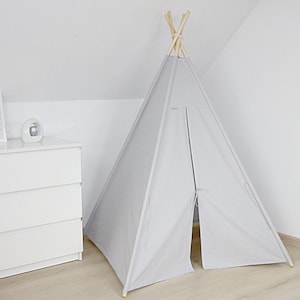 Teepee, Childrens Teepee with stabilizer, play tent, Kid teepee, zelt, Nursery decor, playhouse, Children's furniture, Tipi with poles zdjęcie 2