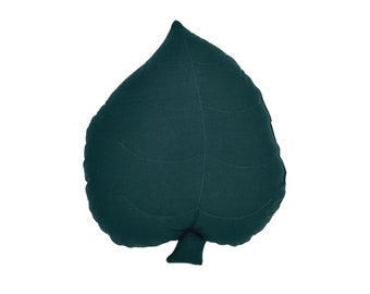 Luxe Leaf : somptueux oreiller en coton matelassé, embellissez votre espace avec une élégance intemporelle, un design somptueux, un oreiller décoratif moderne vert bouteille