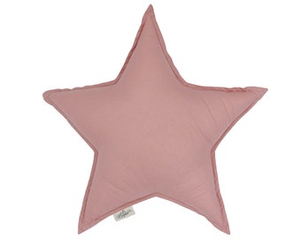 Sepia rosa Sternkissen, Dekokissen, Sternförmige Kissen, rosa Stern, Sternförmiges Kissen, Sternkissen fürs Kinderzimmer,