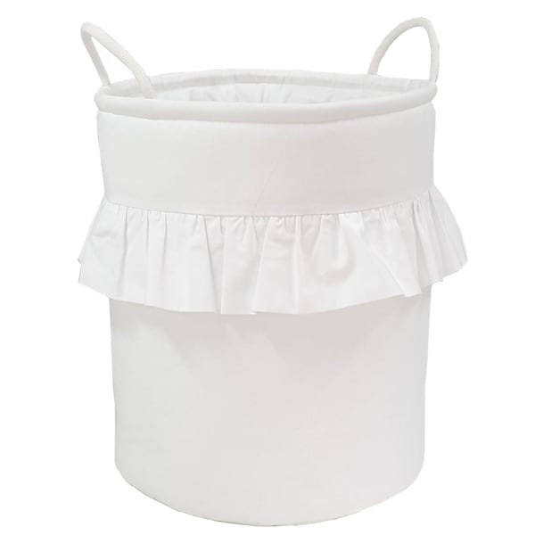 Panier à jouets en coton, Rangement des jouets, Panier à volants, Panier de rangement, Décoration de chambre - Blanc