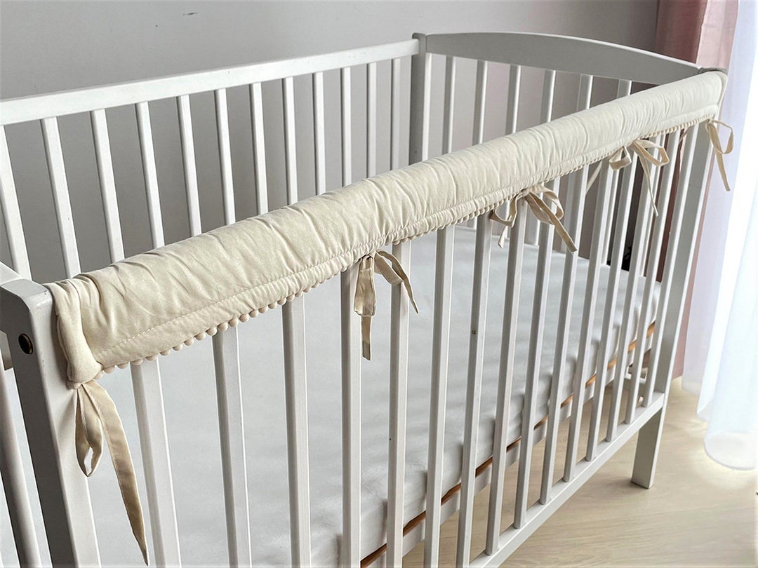Beige Cotton Rail Covers for Crib, Teething Guard, Cotton Rail Cover, Teething Protector Etsy