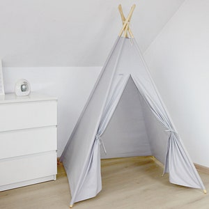 Teepee, Childrens Teepee with stabilizer, play tent, Kid teepee, zelt, Nursery decor, playhouse, Children's furniture, Tipi with poles zdjęcie 3