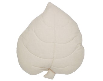 Leaf pillow, teepee pillow, beige nursery pillow, Decorative pillow for livingroom, beige cushion