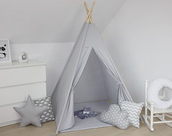 Teepee, Childrens Teepee with stabilizer, play tent, Kid teepee, zelt, Nursery decor, playhouse, Children's furniture, Tipi with poles