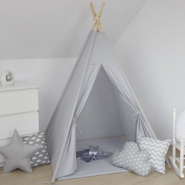 Teepee, Childrens Teepee with stabilizer, play tent, Kid teepee, zelt, Nursery decor, playhouse, Children's furniture, Tipi with poles