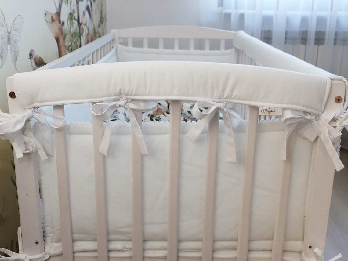 White Cot Rail Cover Teething Pad Cotton Rail Cover Crib Etsy
