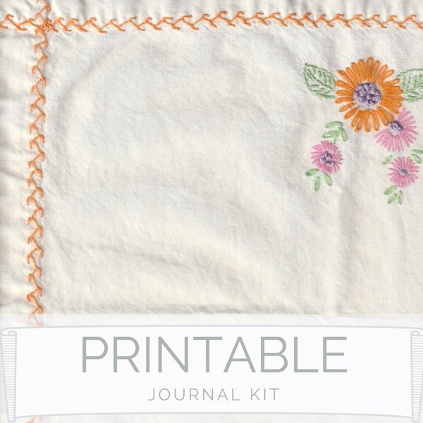 Digital Vintage Linen PACK 3 - 10 Page Printable Set - Vintage Doilies for Junk Journals