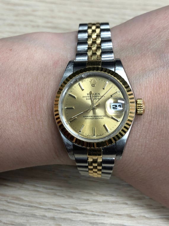 lady datejust two tone