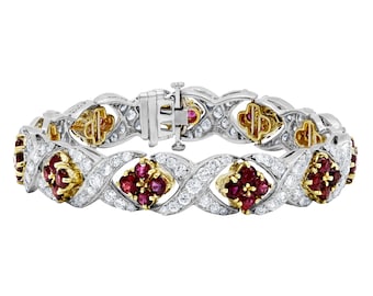 Ruby And Diamond Bracelet 5.00cts of Ruby And 7.00cts Of Diamonds XOXO design