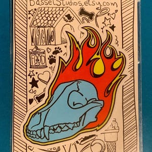 Hell Hound Skull Stickers