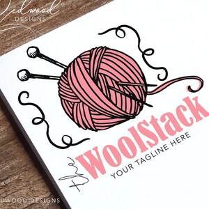 Strick-Logo-Design, vorgefertigtes Logo, Woll-Logo, Strick-Logo, Bastel-Logo, Häkel-Logo, Garn-Logo, Branding-Paket, Logo-Download