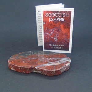 1 x Scottish Red Jasper Slice - Polished Jasper, Scottish Stone, Scotland, Natural Vibrant Red Colour, East Coast -  FREE WORLDWIDE DELIVERY
