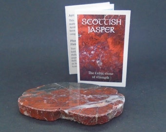 1 x Scottish Red Jasper Slice - Polished Jasper, Scottish Stone, Scotland, Natural Vibrant Red Colour, East Coast -  FREE WORLDWIDE DELIVERY