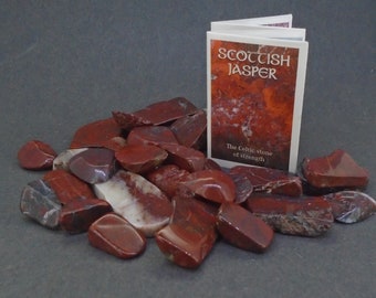 Scottish Red Jasper Pieces - 100g Polished Jasper, Scottish Stone, Scotland, Natural Vibrant Red Colour, Crafting,  FREE WORLDWIDE DELIVERY