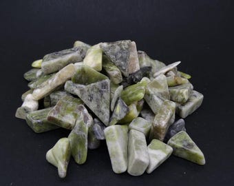 Connemara Marble Polished Pebbles and Chips - Irish Marble, 100g of Mixed Sizes, Hand Mined, Polished Stones Crafts, FREE WORLDWIDE SHIPPING