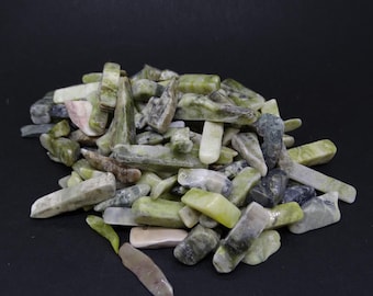 Connemara Marble Polished Long Pebbles - Irish Marble, 100g of Mixed Sizes, Hand Mined, Polished Stones Crafts, FREE WORLDWIDE SHIPPING