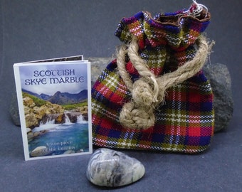 1 x Skye Marble Lucky Pebble - Polished, Scotland, Lucky Pebble, Good Luck Gift,  Scottish Stone, Isle of Skye, Talisman,  FREE UK DELIVERY