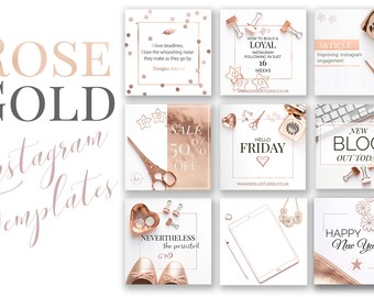 rose gold instagram templates - images about etsy on instagram