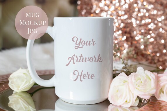 15oz Mug Mockup Photo Rose Gold Digital