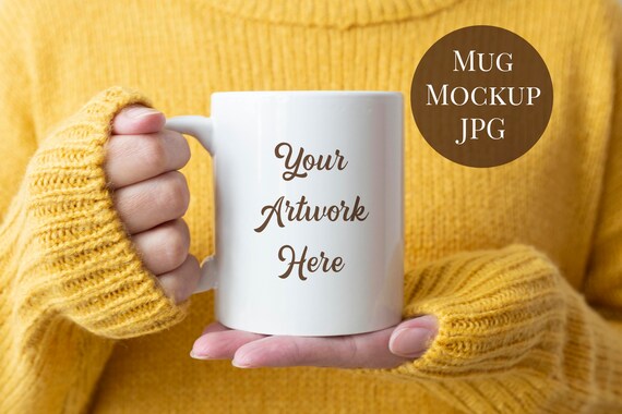 Photo For Mug Mockup Woman Holding Mug Winter Mug Display Etsy