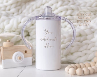 Sippy Cup Mockup - JPG, PNG and PSD (smart object) files