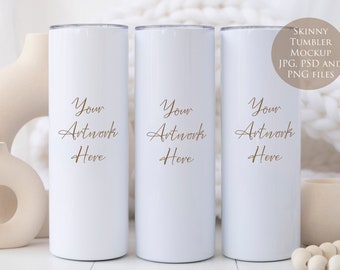 Skinny Tumbler Digital Mockup - JPG-, PSD- und PNG-Dateien