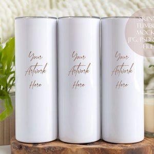 Skinny Tumbler Digital Mockup - JPG-, PSD- en PNG-bestanden