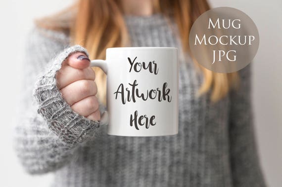 4 Mug Mockup Bundle Woman Holding Mug Winter Mug Display Etsy