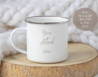 Enamel Mug Mockup -Digital- JPG, PSD and PNG files