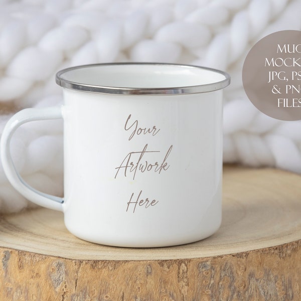 Enamel Mug Mockup -Digital- JPG, PSD and PNG files