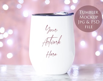 Wine Tumbler 12oz Digital Mockup - Fichiers JPG et PSD