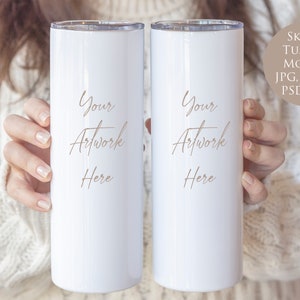Double Skinny Tumbler Digital Mockup - JPG, PSD and PNG files