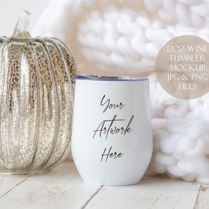 Wine Tumbler Digital Mockup - JPG, PSD & PNG files