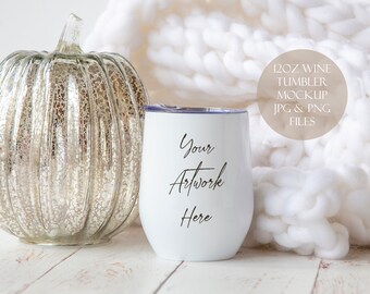 Wine Tumbler Digital Mockup - JPG, PSD & PNG files