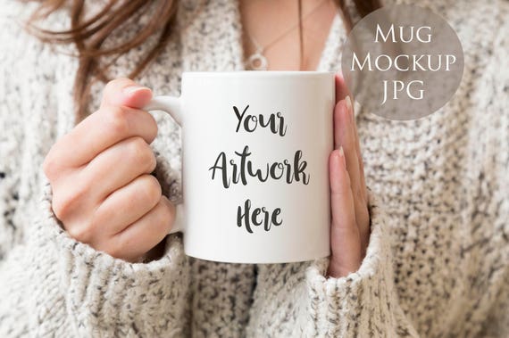 Photo For Mug Mockup Woman Holding Mug Winter Mug Display Etsy