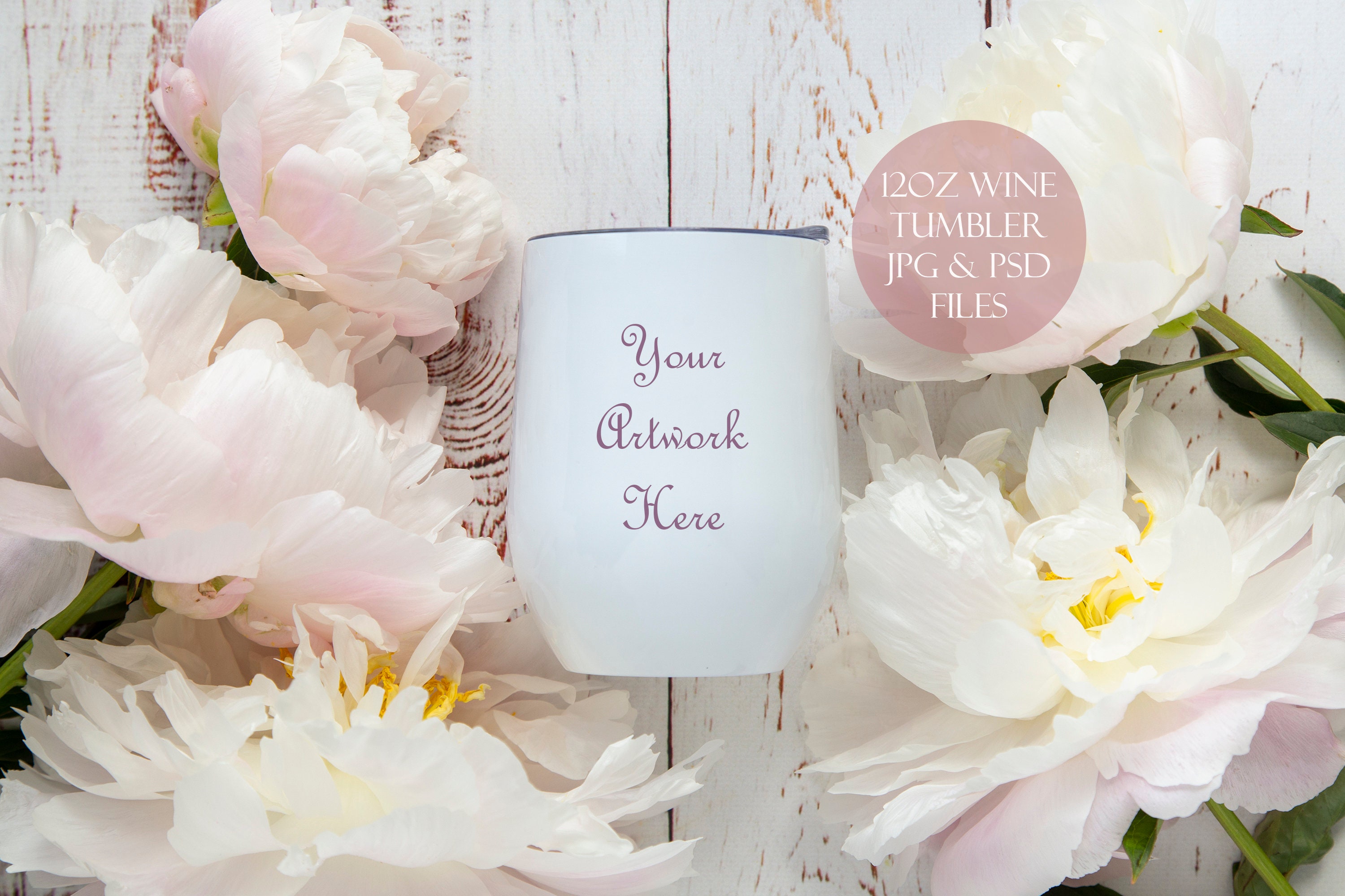 Download Wine Tumbler 12oz Digital Mockup JPG and PSD files | Etsy