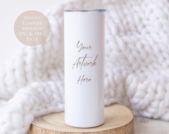 Skinny Tumbler Digital Mockup - JPG-, PSD- und PNG-Dateien