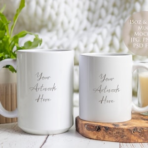 15oz & 11oz Mug mockup -JPG, PSD (Smart object) and  PNG files