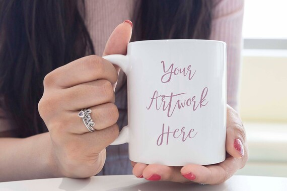Photo For Mug Mockup Woman Holding Mug Styled Stock Etsy