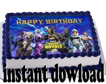 new design fortnite battle royale season 5 happy birthday cake topper digital printable version - fortnite happy birthday svg