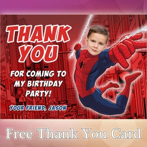 Spiderman Birthday Invitation with Photo / Spiderman Invitation / Spiderman Invite / Spiderman Party / Spiderman Invitations / SP02 image 2