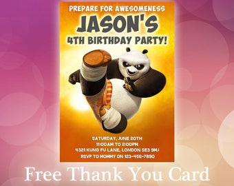 Kung fu Panda Invitation / Kung fu Panda Birthday Invitation / Kung fu Panda Party invitation / Birthday Invite / KP02