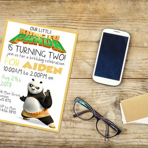 Kung fu Panda Invitation / Kung fu Panda Birthday Invitation / Kung fu Panda Party invitation / Birthday Invite / KP05 image 3