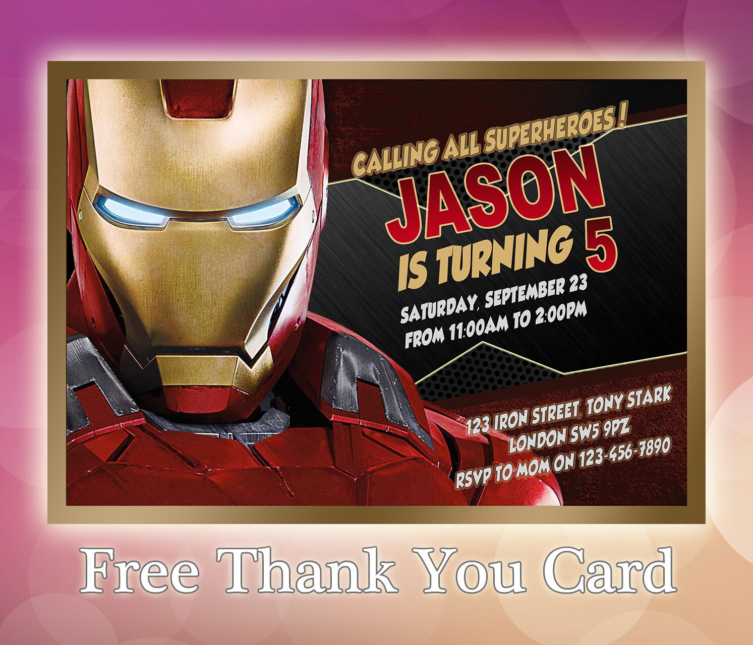 Ironman Invitation Ironman Anniversaire Fete Ironman Etsy